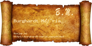 Burghardt Mária névjegykártya